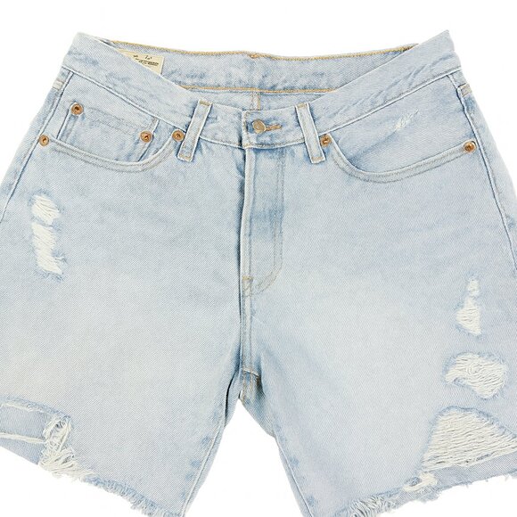 Levi’s 501 Women’s Distressed Denim Shorts Light Wash High Waist Cutoff Size M - Picture 1 of 4